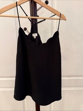 J. Crew Black Scalloped V-Neck Camisole